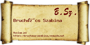 Bruchács Szabina névjegykártya