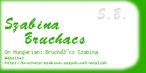 szabina bruchacs business card